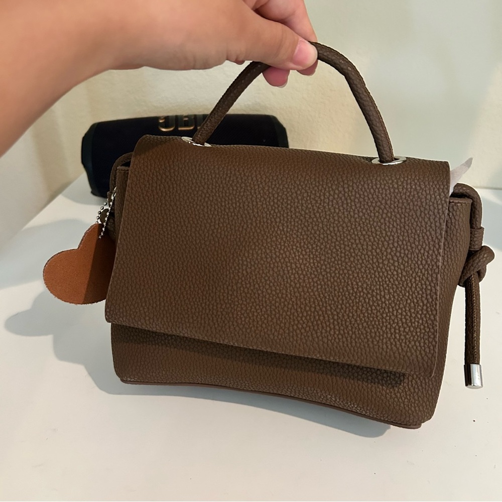 Designer Leather Crossbody Bag Brown